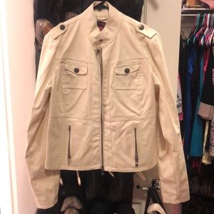 Women’s white moto jacket